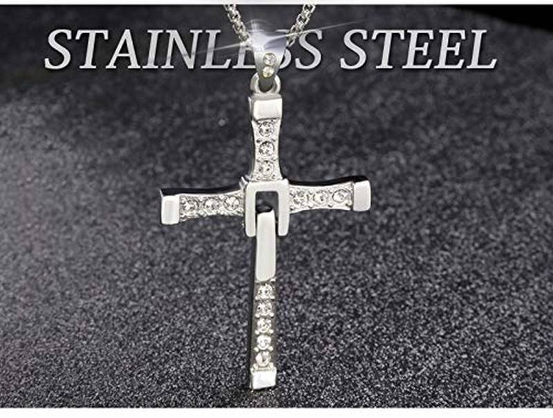 Cross Jesus Fast & Furious Vin Diesel 316L Surgical Stainless Steel Pendant Necklace Chain for Men Boys