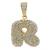 Hip Hop Iced Out Alphabet Initial Letter R 18k Gold Rope 22" Chain Necklace Pendant Women Men Boys Girls