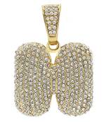 Hip Hop Iced Out Alphabet Initial Letter H 18k Gold Pendant Women Men