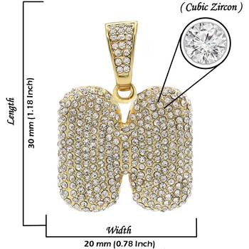Hip Hop Iced Out Alphabet Initial Letter H 18k Gold Pendant Women Men 2