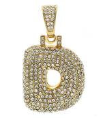 Hip Hop Iced Out Alphabet Initial Letter D 18k Gold Pendant Women Men