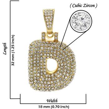 Hip Hop Iced Out Alphabet Initial Letter D 18k Gold Pendant Women Men 2