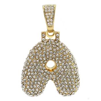 Hip Hop Iced Out Alphabet Initial Letter A 18k Gold Pendant Women Men 1