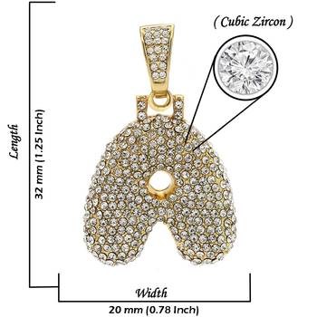 Hip Hop Iced Out Alphabet Initial Letter A 18k Gold Pendant Women Men 2