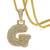 Hip Hop Iced Out Alphabet Initial Letter G 18k Gold Rope 22" Chain Initial Necklace Pendant Women Men