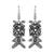Grey + Black Brass Alien Shape Dangle Earrings for Women