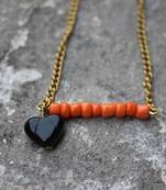 "Heart It" Necklace (Orange)