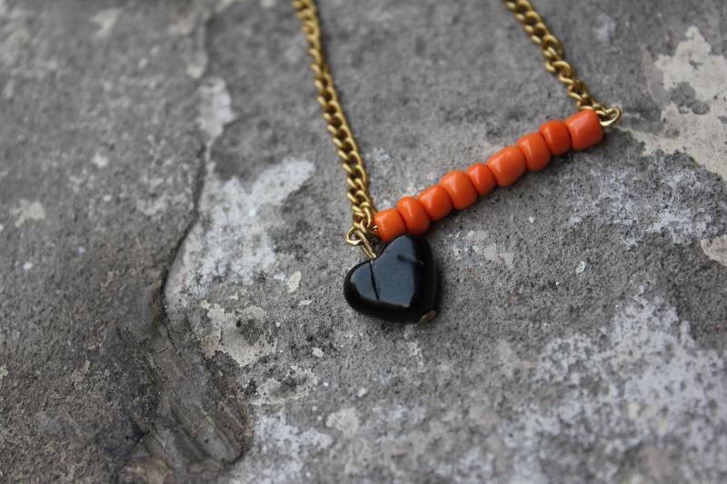 "Heart It" Necklace (Orange)