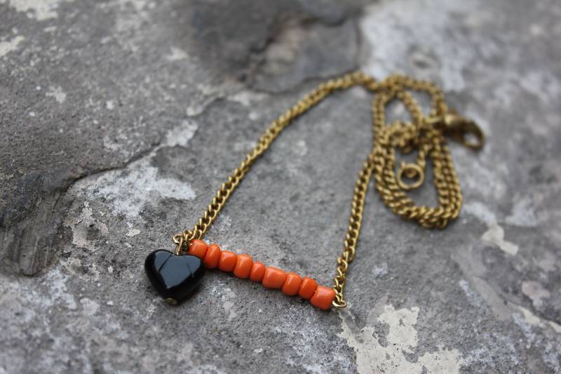 "Heart It" Necklace (Orange)