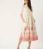 Pinksky Off-white woven cotton maxi-dresses