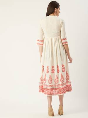Pinksky Off-white woven cotton maxi-dresses 2