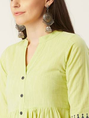 Pinksky Green woven cotton maxi-dresses 5