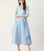 Pinksky Blue woven cotton maxi-dresses