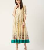 Pinksky Cream woven polyester maxi-dresses