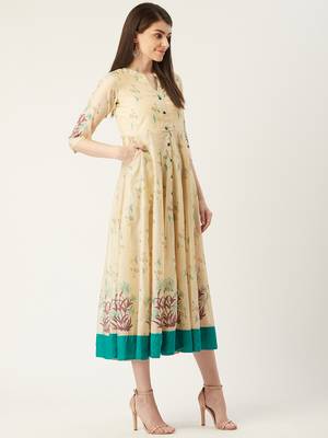 Pinksky Cream woven polyester maxi-dresses 3