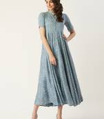 Pinksky White woven viscose rayon maxi-dresses