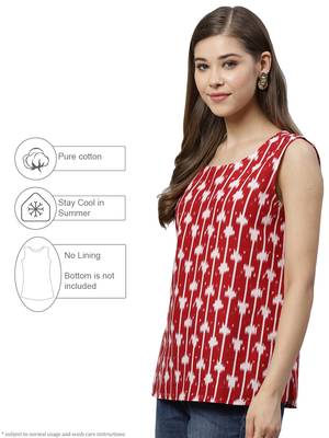 Red printed polyester party-tops 2