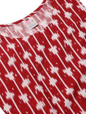 Red printed polyester party-tops 3