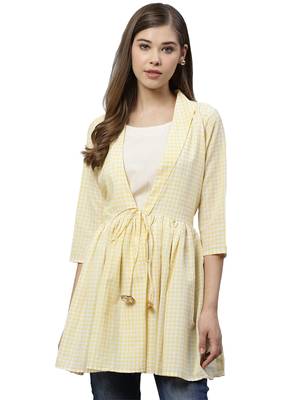 Yellow printed polyester tunics 1