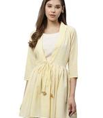 Yellow printed polyester tunics