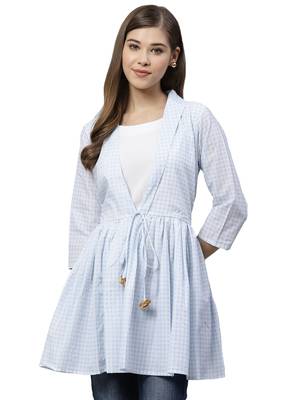 Blue printed polyester tunics 1