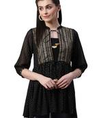 Black printed georgette tunics