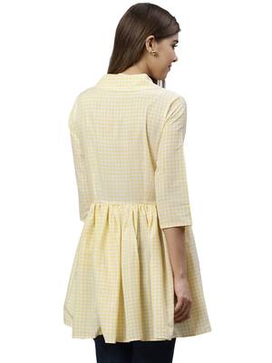 Yellow printed polyester tunics 2