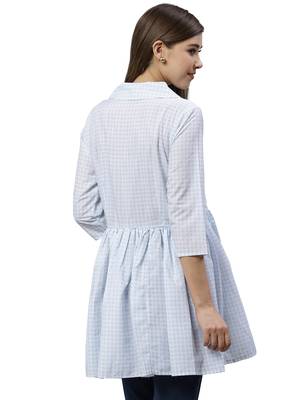Blue printed polyester tunics 2