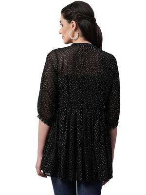 Black printed georgette tunics 2