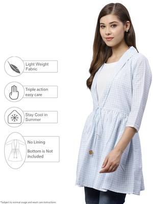 Blue printed polyester tunics 3