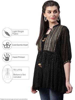 Black printed georgette tunics 3