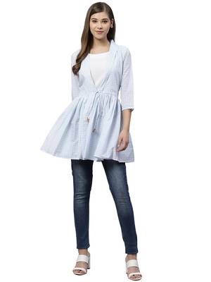 Blue printed polyester tunics 5