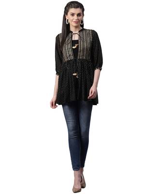 Black printed georgette tunics 5