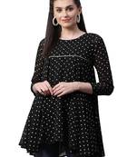 Black printed georgette tunics