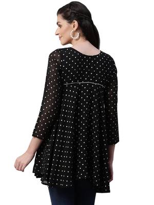 Black printed georgette tunics 2