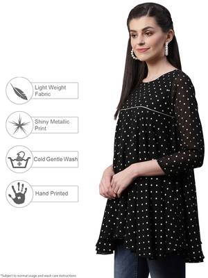 Black printed georgette tunics 3