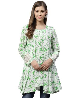 Off-white printed polyester tunics 1