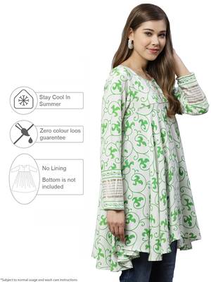 Off-white printed polyester tunics 3