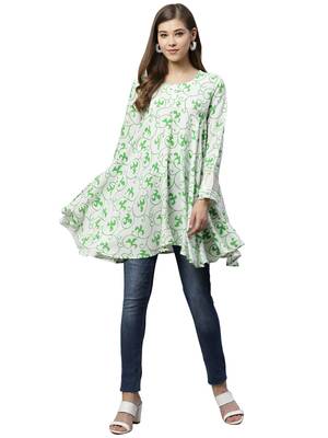 Off-white printed polyester tunics 5