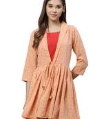 Peach printed crepe tunics