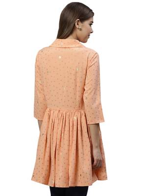Peach printed crepe tunics 2