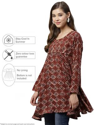 Maroon printed polyester tunics 3
