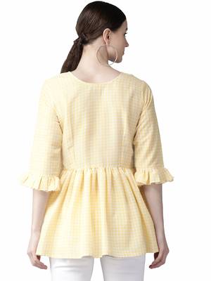 Yellow printed polyester tunics 2