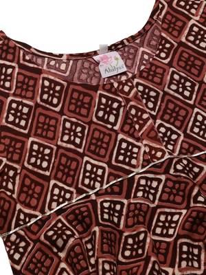 Maroon printed polyester tunics 5