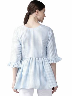 Blue printed polyester tunics 2