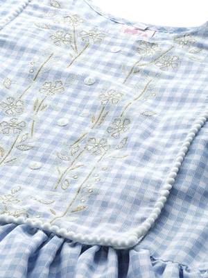 Blue printed polyester tunics 5
