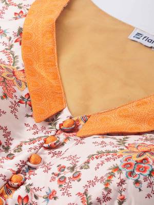 Off-white digital print satin semi stitched lehenga 4