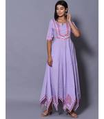 Purple block print cotton kurtis