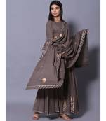 Grey printed cotton readymade lehenga cholis