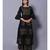 Black block print cotton kurta sets